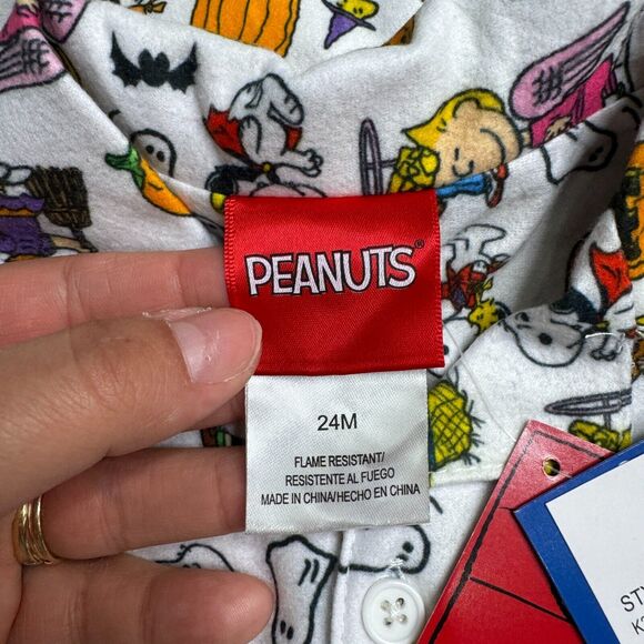 Peanuts Snoopy Kids Pajama Set Halloween Matching Family 24M Shirt Pants‎ PJs - Picture 6 of 13